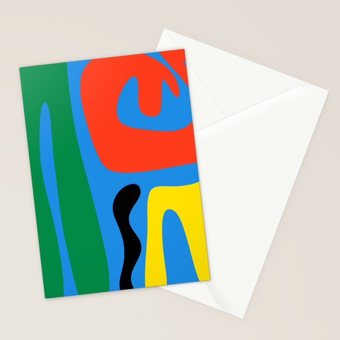 Bold and Colorful Mid Century Modern Kwaito Abstract Stationery Card Gallery Image 2