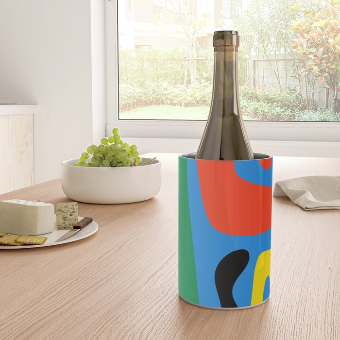 Bold and Colorful Mid Century Modern Kwaito Abstract Wine Chiller Gallery Image 4