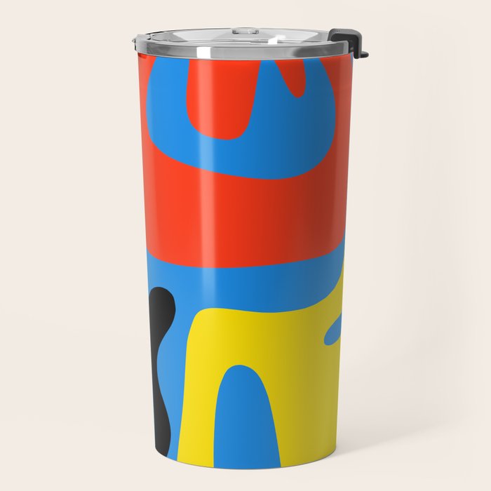 Bold and Colorful Mid Century Modern Kwaito Abstract Travel Mug Gallery Image 2