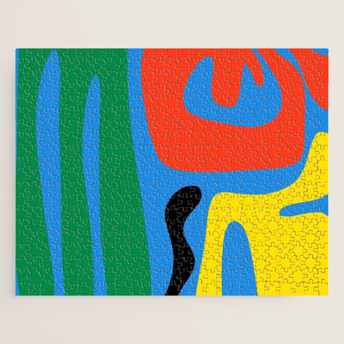 Bold and Colorful Mid Century Modern Kwaito Abstract Jigsaw Puzzle Gallery Image 1
