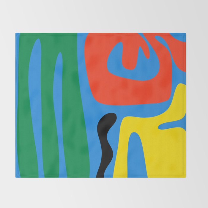 Bold and Colorful Mid Century Modern Kwaito Abstract Throw Blanket Gallery Image 2