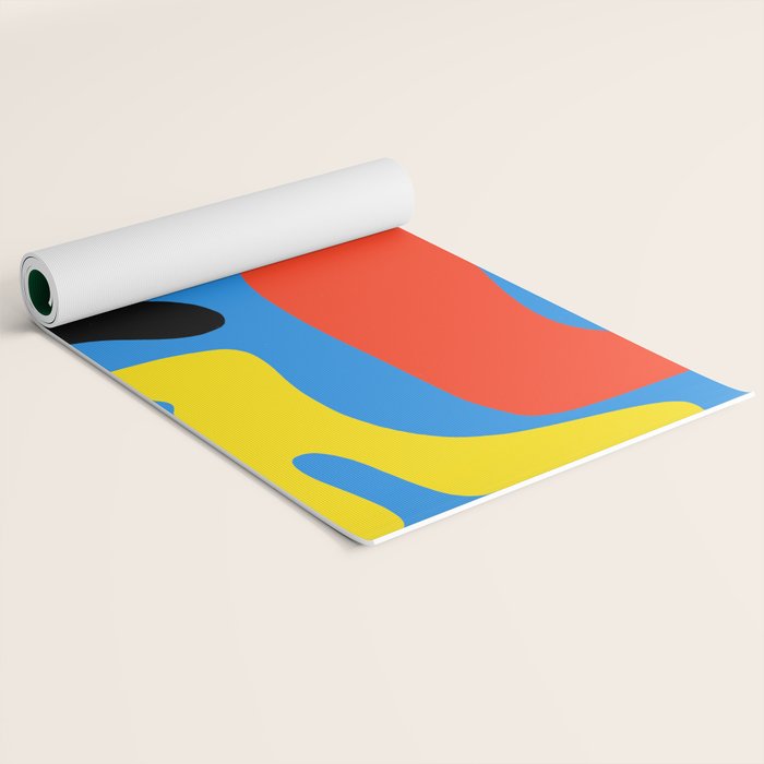 Bold and Colorful Mid Century Modern Kwaito Abstract Yoga Mat Gallery Image 2
