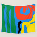 Bold and Colorful Mid Century Modern Kwaito Abstract Wall Tapestry Gallery Image 4