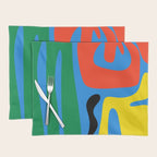 Bold and Colorful Mid Century Modern Kwaito Abstract Placemat Gallery Image 1