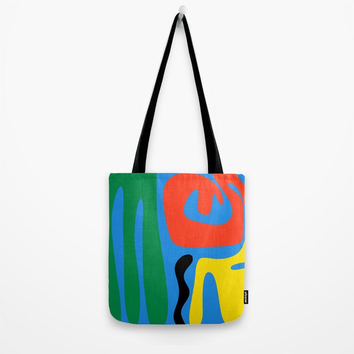Bold and Colorful Mid Century Modern Kwaito Abstract Tote Bag Gallery Image 2