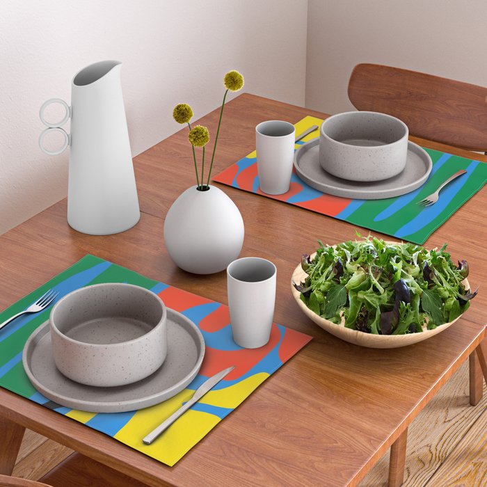 Bold and Colorful Mid Century Modern Kwaito Abstract Placemat Gallery Image 2