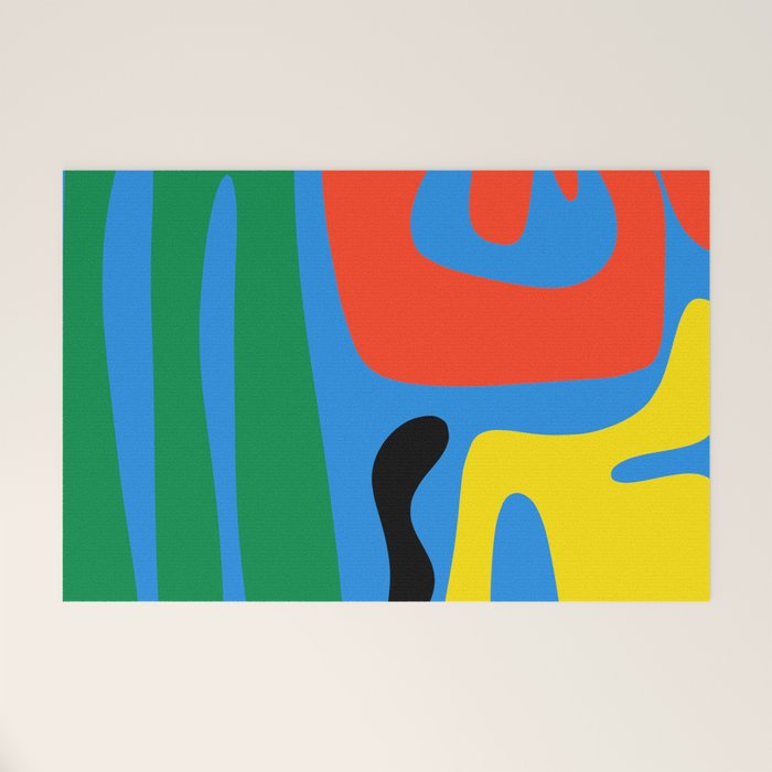 Bold and Colorful Mid Century Modern Kwaito Abstract Welcome Mat Gallery Image 1