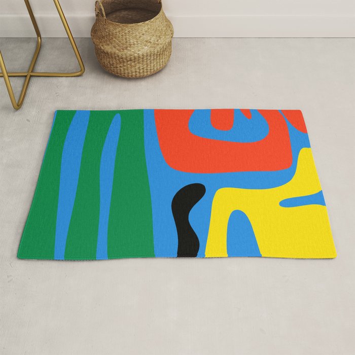 Bold and Colorful Mid Century Modern Kwaito Abstract Rug Gallery Image 1
