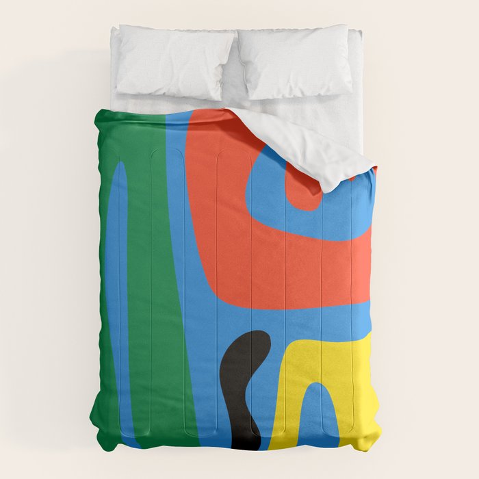 Bold and Colorful Mid Century Modern Kwaito Abstract Comforter Gallery Image 6