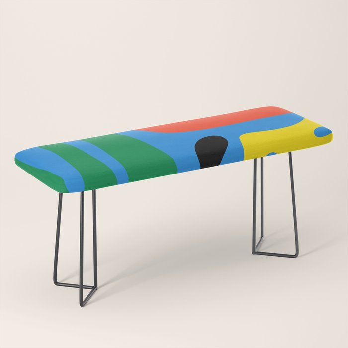 Bold and Colorful Mid Century Modern Kwaito Abstract Bench Gallery Image 1