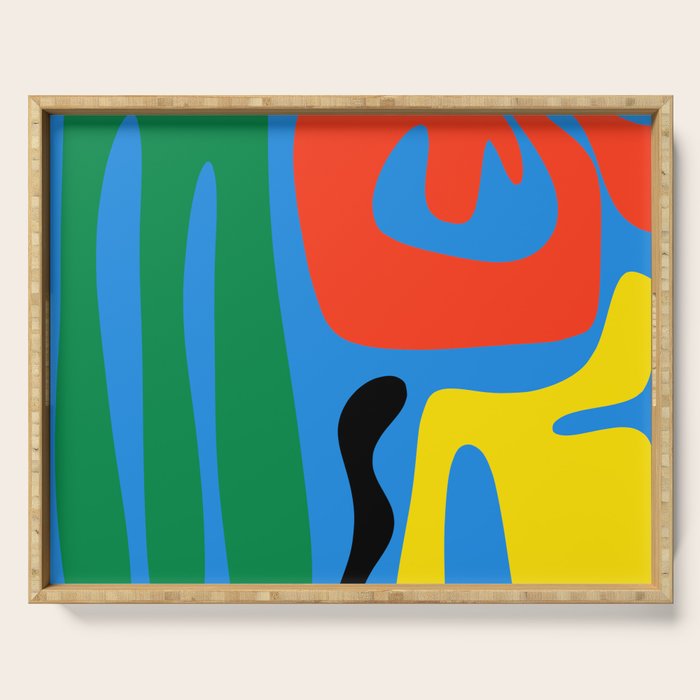 Bold and Colorful Mid Century Modern Kwaito Abstract Serving Tray Gallery Image 1