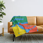 Bold and Colorful Mid Century Modern Kwaito Abstract Throw Blanket Gallery Image 1