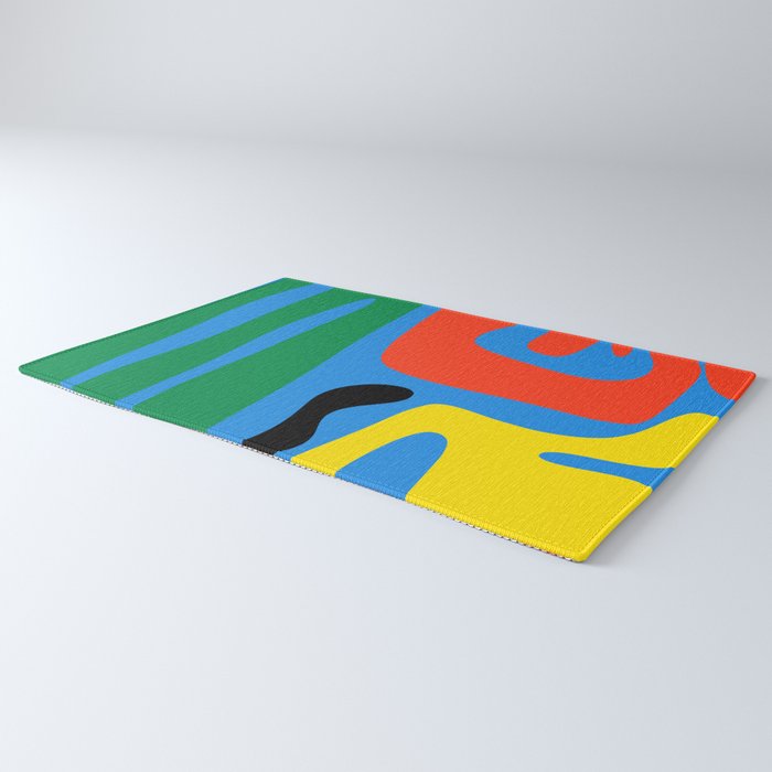 Bold and Colorful Mid Century Modern Kwaito Abstract Rug Gallery Image 3