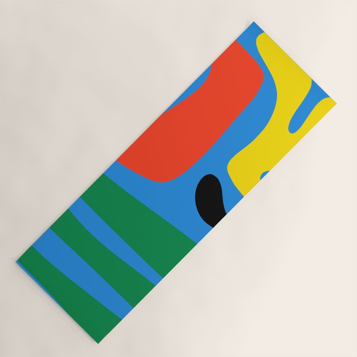 Bold and Colorful Mid Century Modern Kwaito Abstract Yoga Mat Gallery Image 1