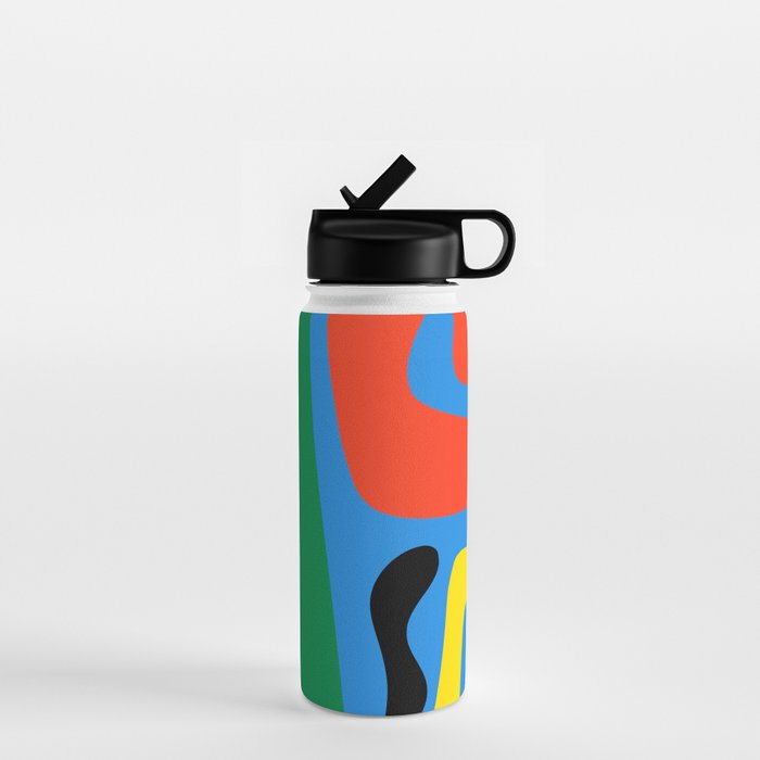 Bold and Colorful Mid Century Modern Kwaito Abstract Water Bottle Gallery Image 1