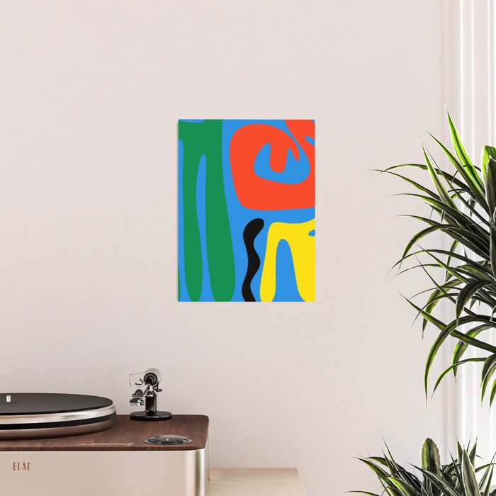 Bold and Colorful Mid Century Modern Kwaito Abstract Poster Gallery Image 2