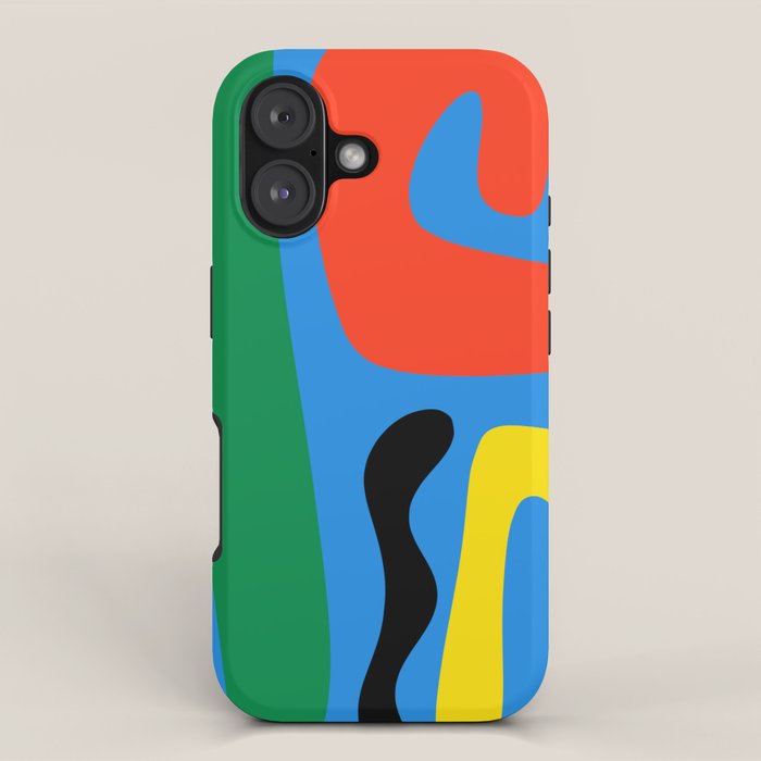 Bold and Colorful Mid Century Modern Kwaito Abstract iPhone Case Gallery Image 1