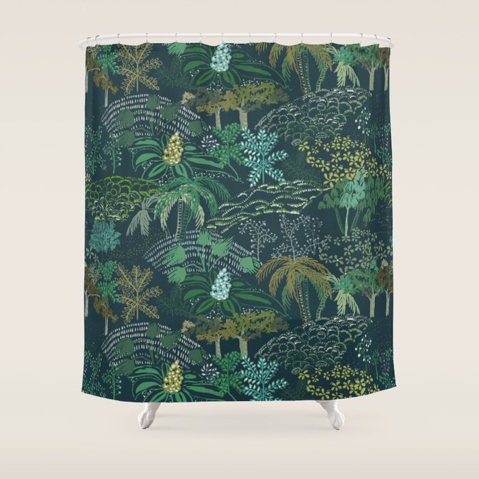 Italian landscape dark green Shower Curtain Gallery Image 1