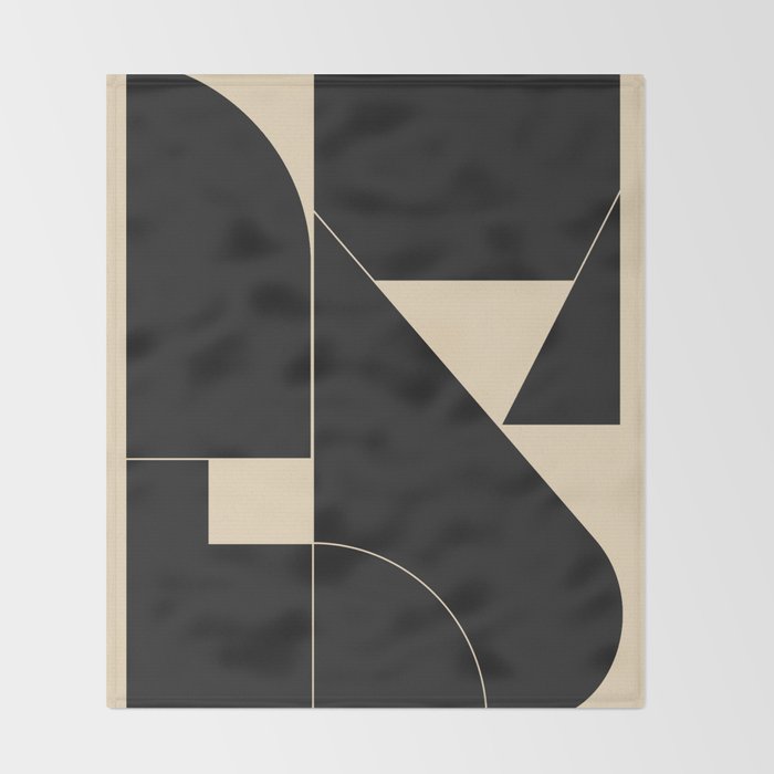 Geometric Shapes Black and White 6 Throw Blanket Gallery Image 2