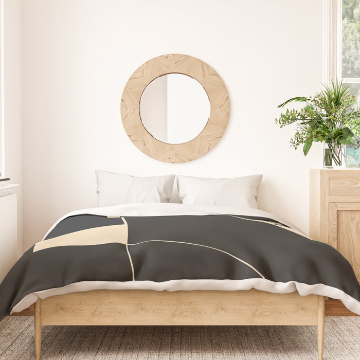 Geometric Shapes Black and White 6 Duvet Cover Gallery Image 3