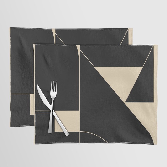 Geometric Shapes Black and White 6 Placemat Gallery Image 1
