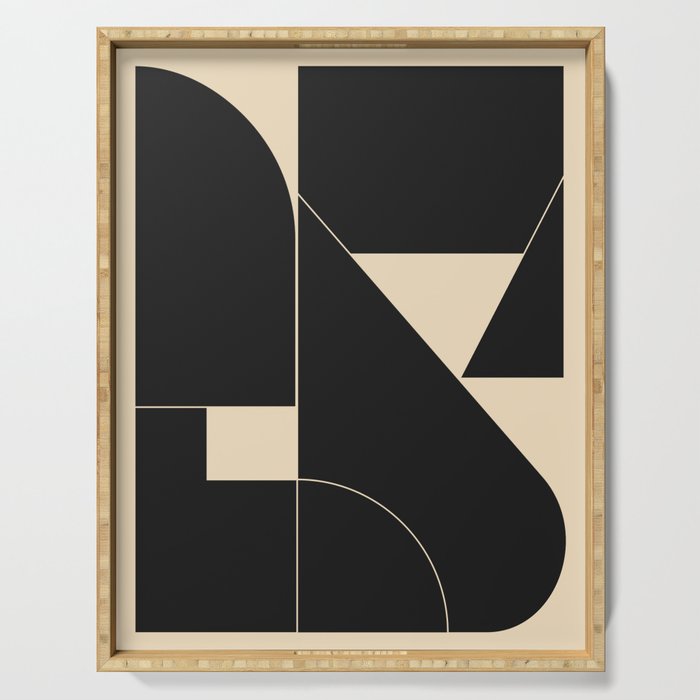 Geometric Shapes Black and White 6 Serving Tray Gallery Image 1