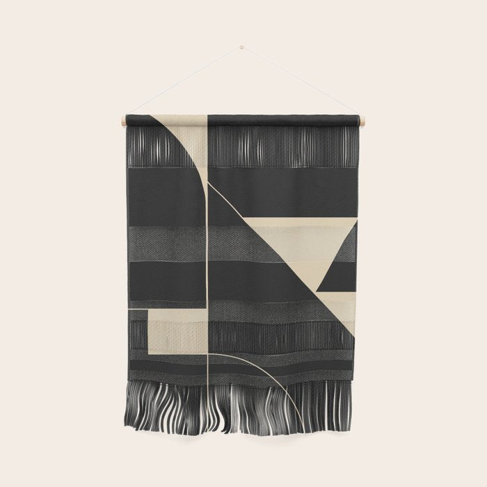 Geometric Shapes Black and White 6 Wall Hanging Gallery Image 1