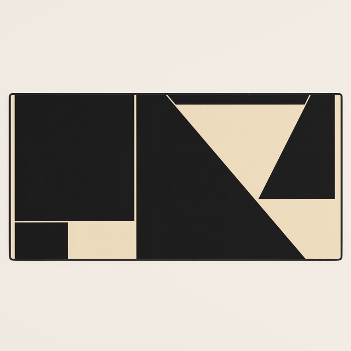 Geometric Shapes Black and White 6 Desk Mat Gallery Image 3
