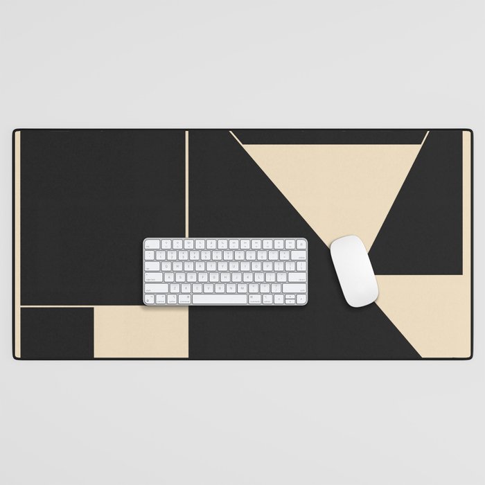 Geometric Shapes Black and White 6 Desk Mat Gallery Image 1