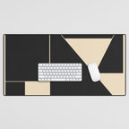 Geometric Shapes Black and White 6 Desk Mat Gallery Image 1
