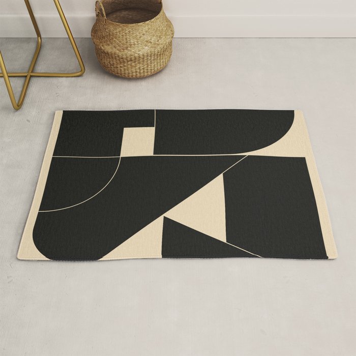 Geometric Shapes Black and White 6 Rug Gallery Image 1