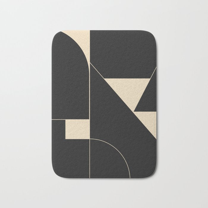 Geometric Shapes Black and White 6 Bath Mat Gallery Image 1
