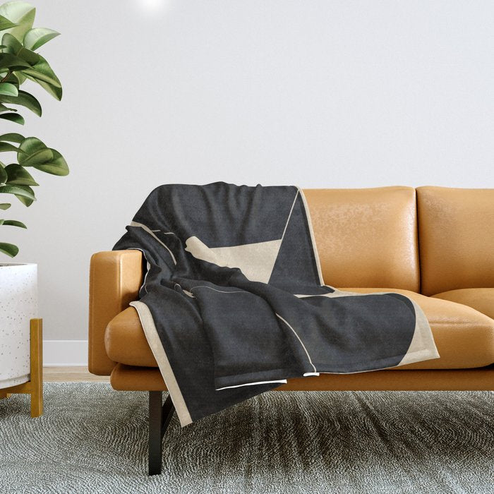 Geometric Shapes Black and White 6 Throw Blanket Gallery Image 1