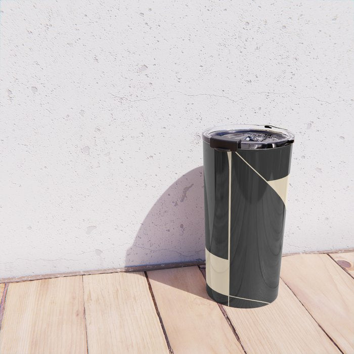 Geometric Shapes Black and White 6 Travel Mug Gallery Image 4