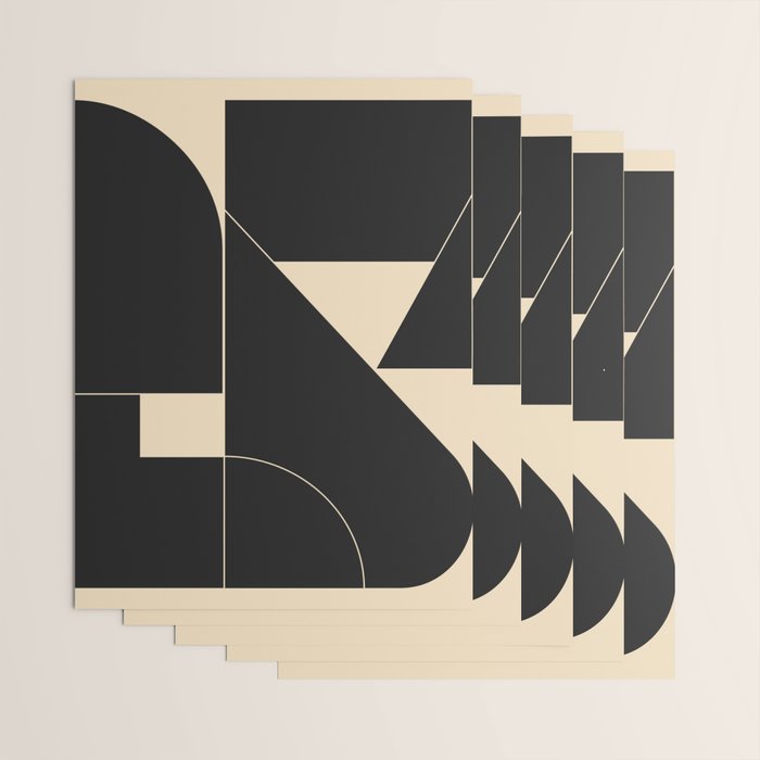 Geometric Shapes Black and White 6 Wrapping Paper Gallery Image 3