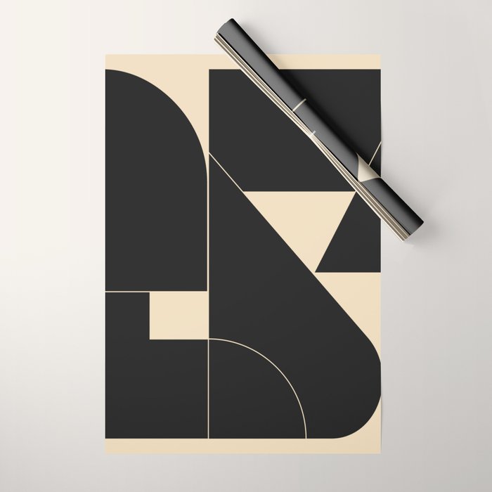 Geometric Shapes Black and White 6 Wrapping Paper Gallery Image 1