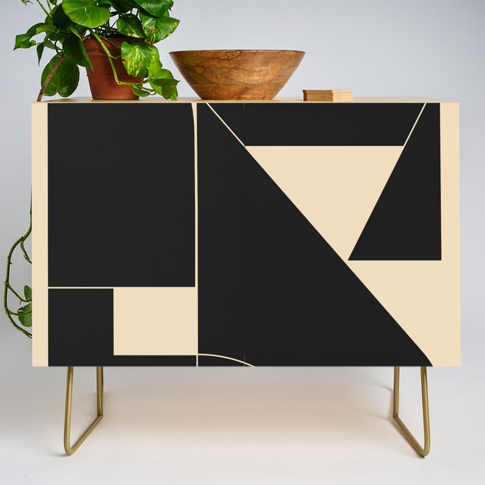 Geometric Shapes Black and White 6 Credenza Gallery Image 1