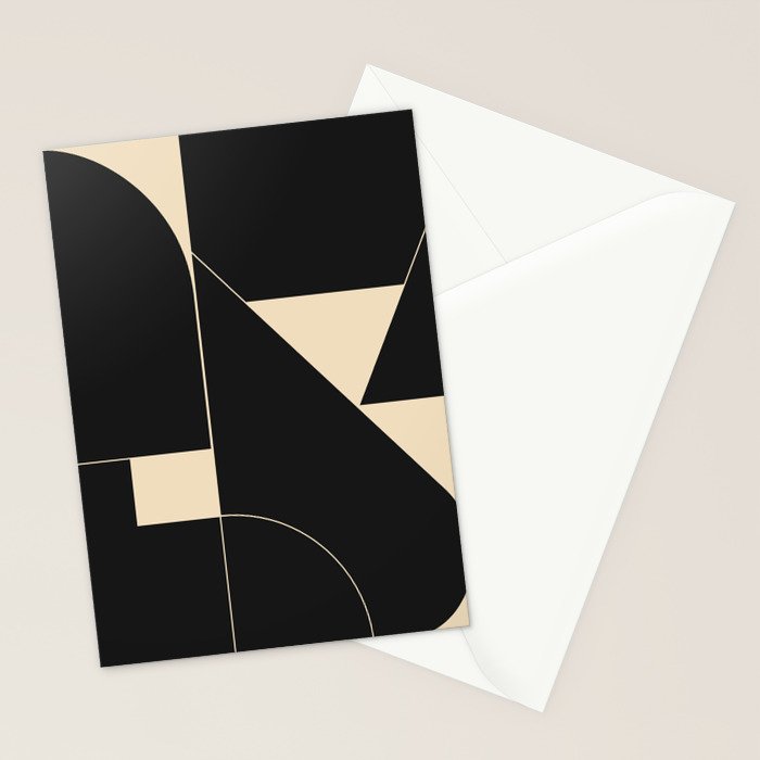 Geometric Shapes Black and White 6 Stationery Card Gallery Image 2