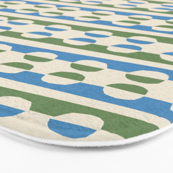 Dots and Lines - Blue and Green Bath Mat Gallery Image 3