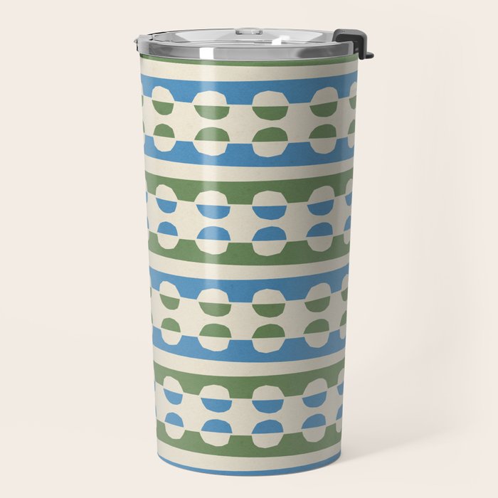 Dots and Lines - Blue and Green Travel Mug Gallery Image 2