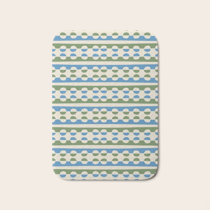 Dots and Lines - Blue and Green Bath Mat Gallery Image 1