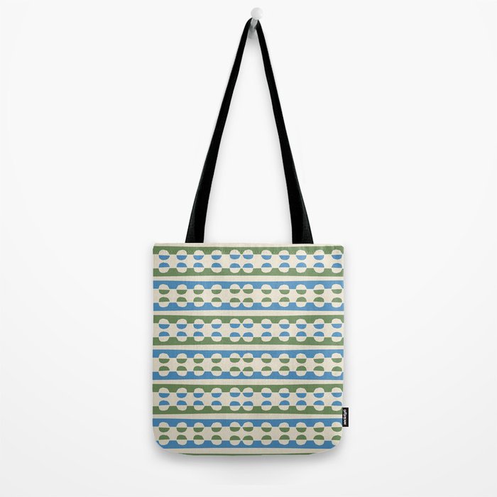 Dots and Lines - Blue and Green Tote Bag Gallery Image 2