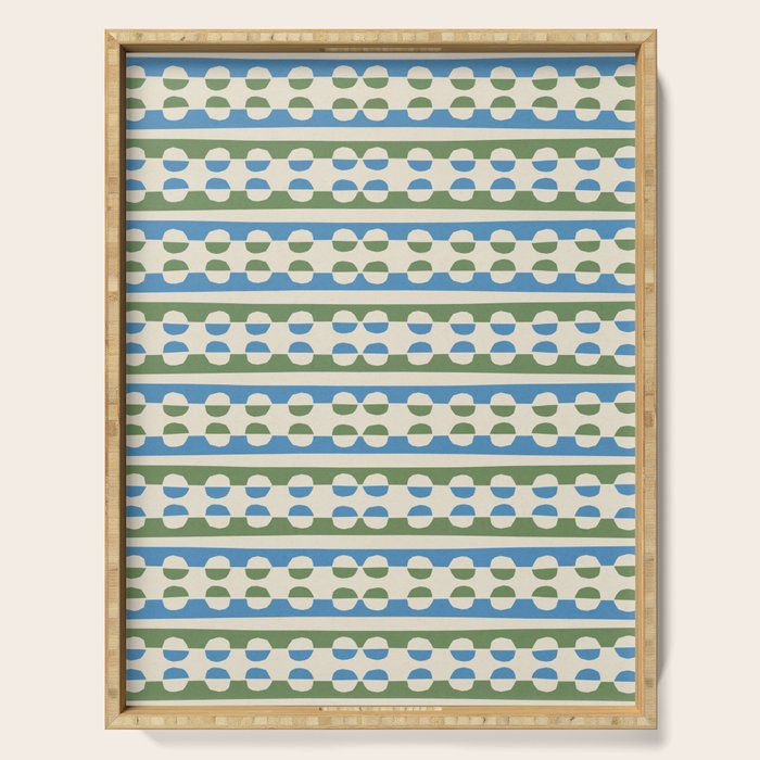 Dots and Lines - Blue and Green Serving Tray Gallery Image 1