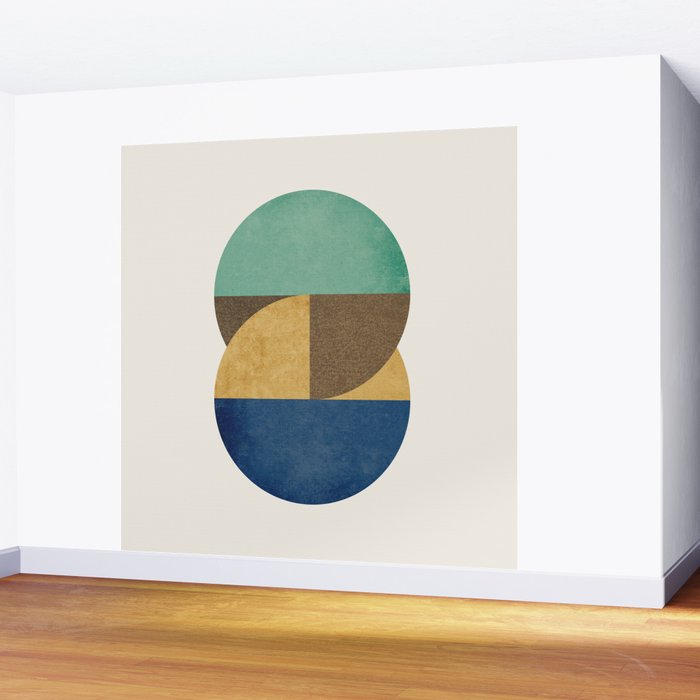 Circle color pieces abstract geometric Wall Mural Gallery Image 2