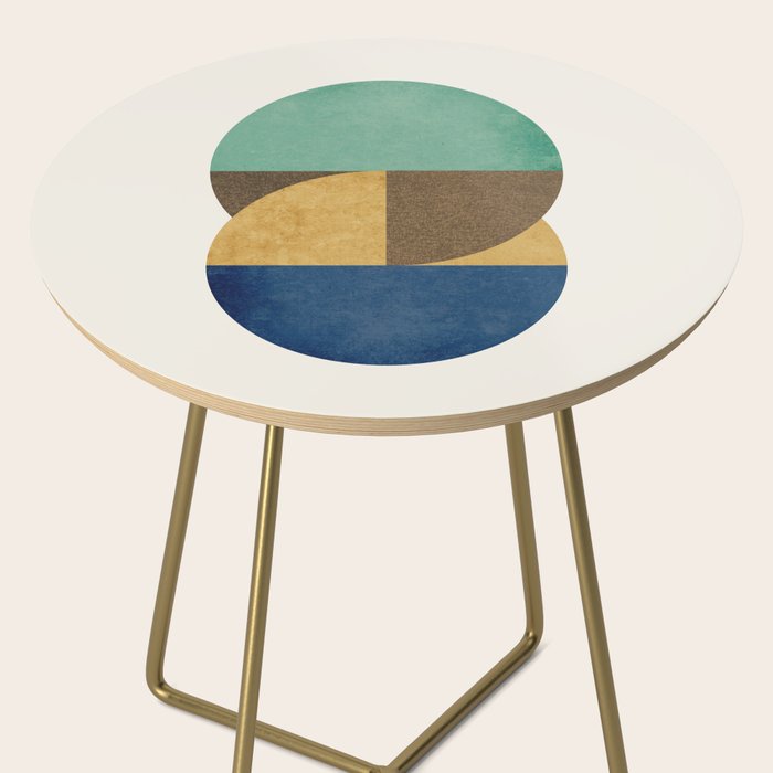 Circle color pieces abstract geometric Side Table Gallery Image 2