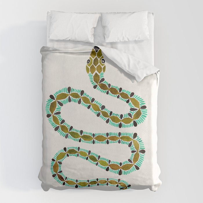 Turquoise Serpent Duvet Cover Gallery Image 1