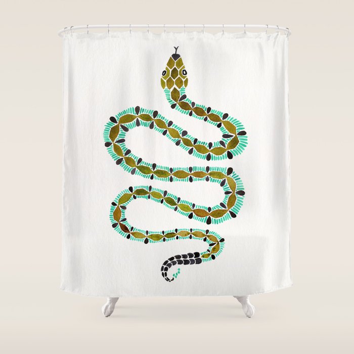 Turquoise Serpent Shower Curtain Gallery Image 1
