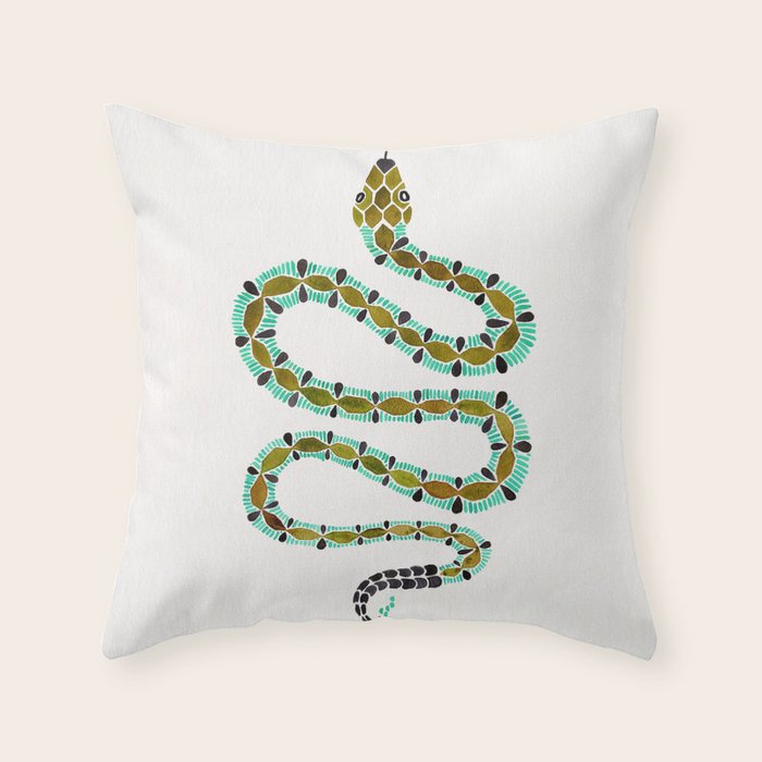 Turquoise Serpent Throw Pillow Gallery Image 1