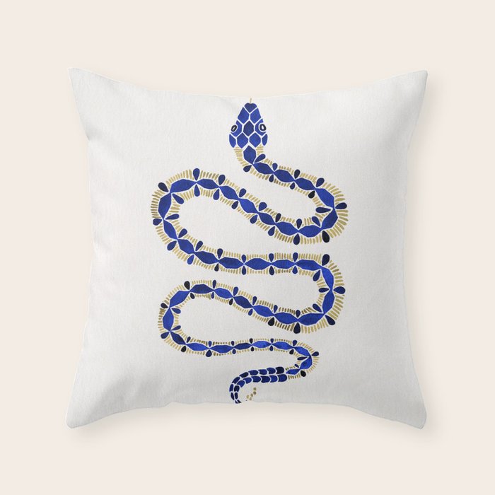 Navy & Gold Serpent Throw Pillow Gallery Image 1