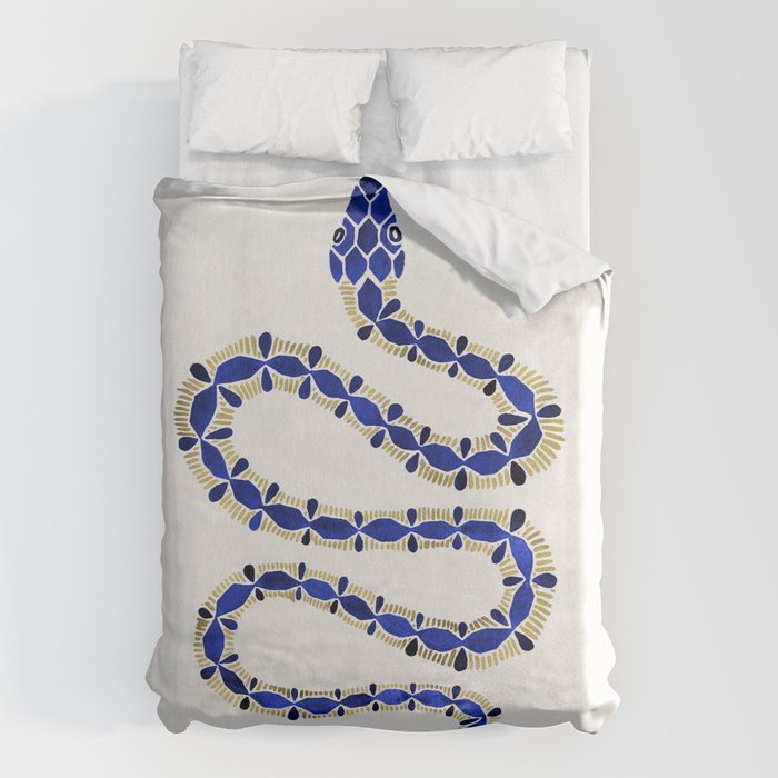 Navy & Gold Serpent Duvet Cover Gallery Image 6